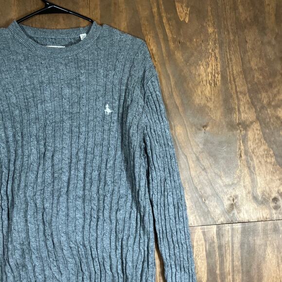 Jack Wills Mens Sweater Gray The Merlow Cable Knit Crew Neck Merino Wool Blend M - Picture 5 of 12